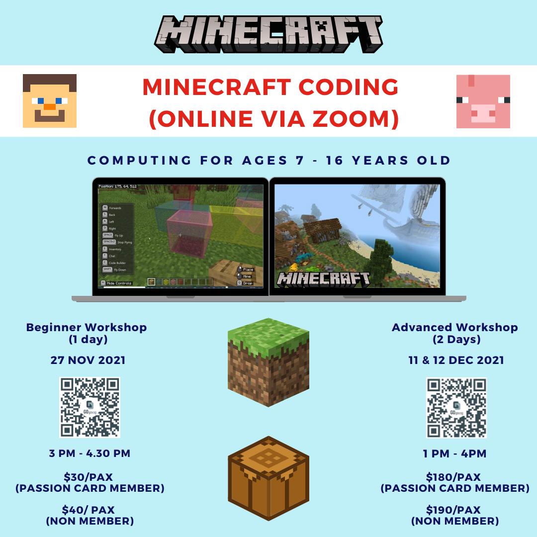 Minecraft coding workshop (online) - HoneyKids Asia