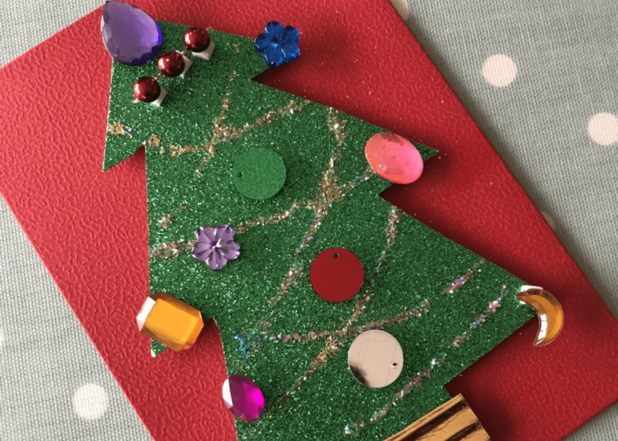 glitter DIY christmas card