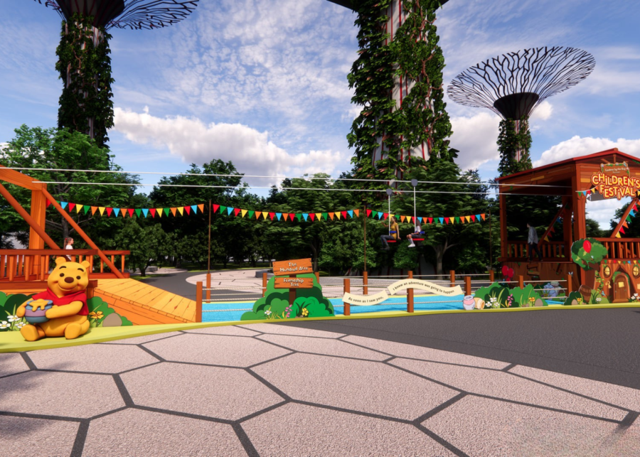 Gardens by the bay Children's Festival 2026 Winnie the pooh zipline
