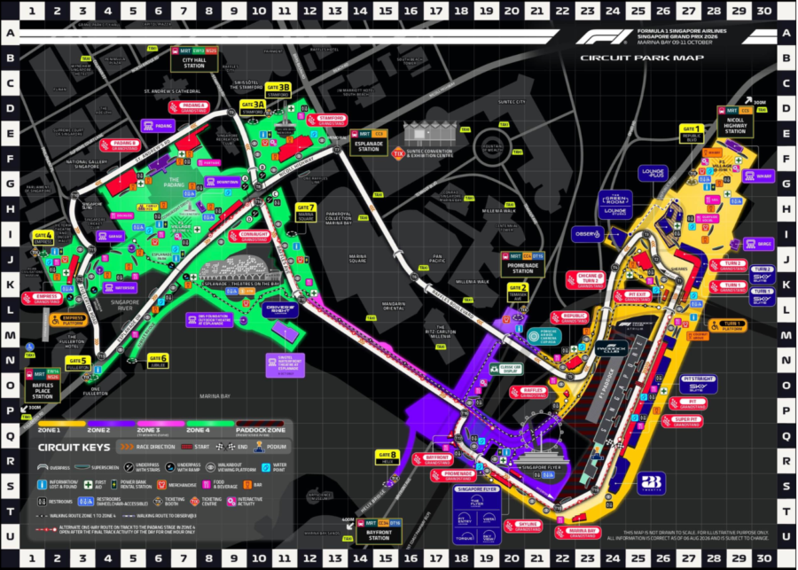 2026 Singapore Grand Prix F1 race track map