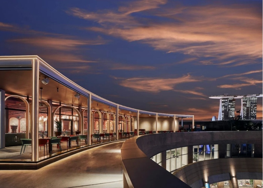 Baia romantic rooftop restaurant night view