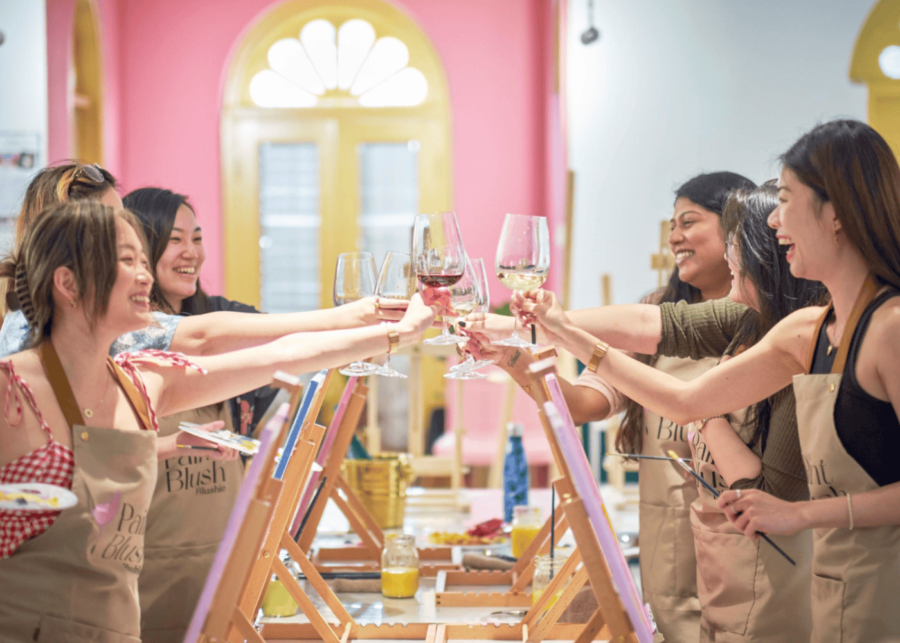 Sip and paint class gifts for women Singapore