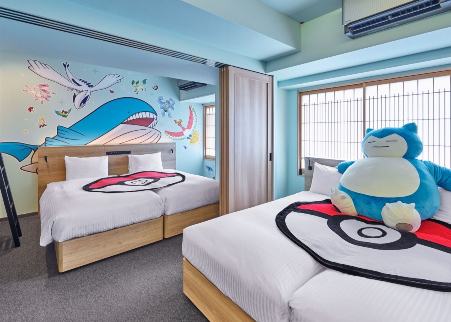 family travel in Japan pokemon room