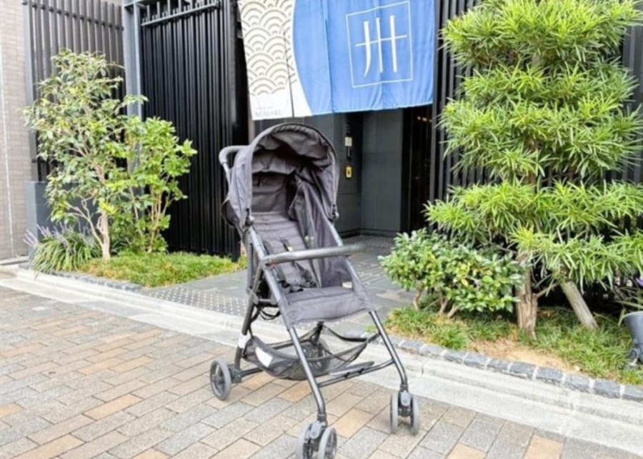 family travel in Japan stroller