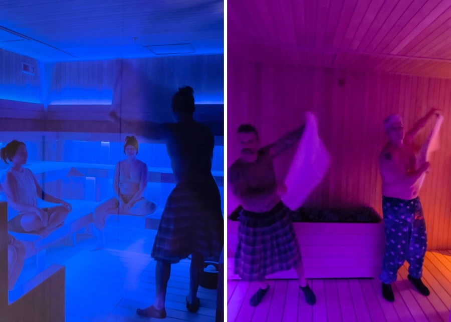 The aufguss experience at sauna bath house