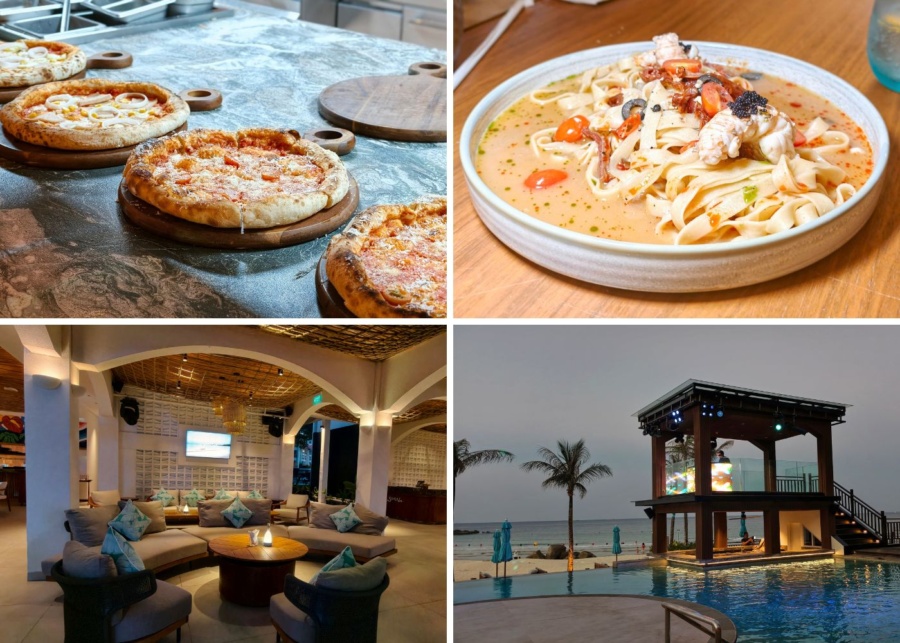Mövenpick Resort and Spa Bintan Lagoon Soñada Beach Club at night